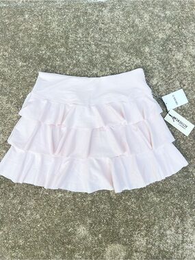 NWT Forever 21 Active Light Baby Pink Tiered Ruffle Skirt Size M